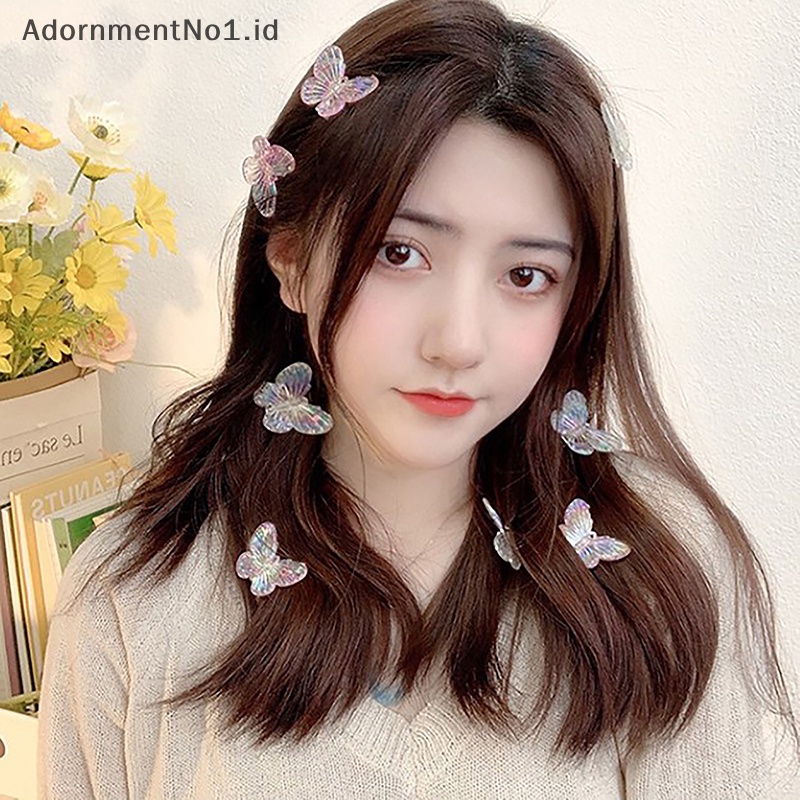 [AdornmentNo1] 5pcs Fashion anak perempuan kupu jepit rambut bentuk hati klip rambut aksesoris rambut