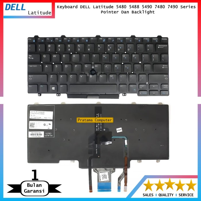 Keyboard DELL Latitude 5480 5488 5490 7480 7490 With Pointer & Baclite