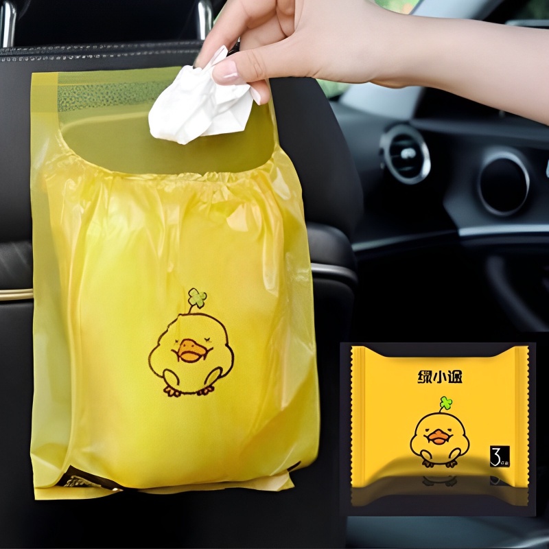 Tas Pembersih Sampah Mobil Lipat Berperekat Tanpa Jejak/Mobil Khusus Kartun Lucu Gantung Sekali Pakai Dalam Mobil Storage Bag/Tempat Sampah Portabel Serbaguna Untuk Otomotif