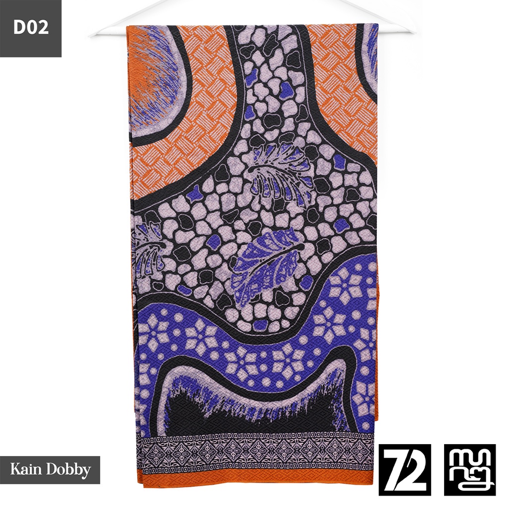 KAIN BATIK DOBBY Premium Motif Kombinasi Warna Orange 723919 Cap 72