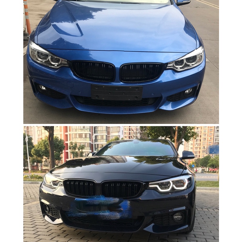 BMW Gloss Hitam Double Slat Grill Depan untuk BMW 4 Series F32 F33 F36 M3 F80 M4 F82 12-18 Suku Cadang Mobil