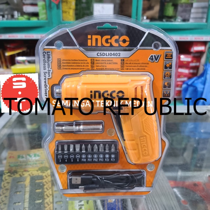 Murah MESIN ECO OBENG CORDLESS BOR CHARGER CAS TANPA KABEL PORTABLE 4V INGCO TRE428