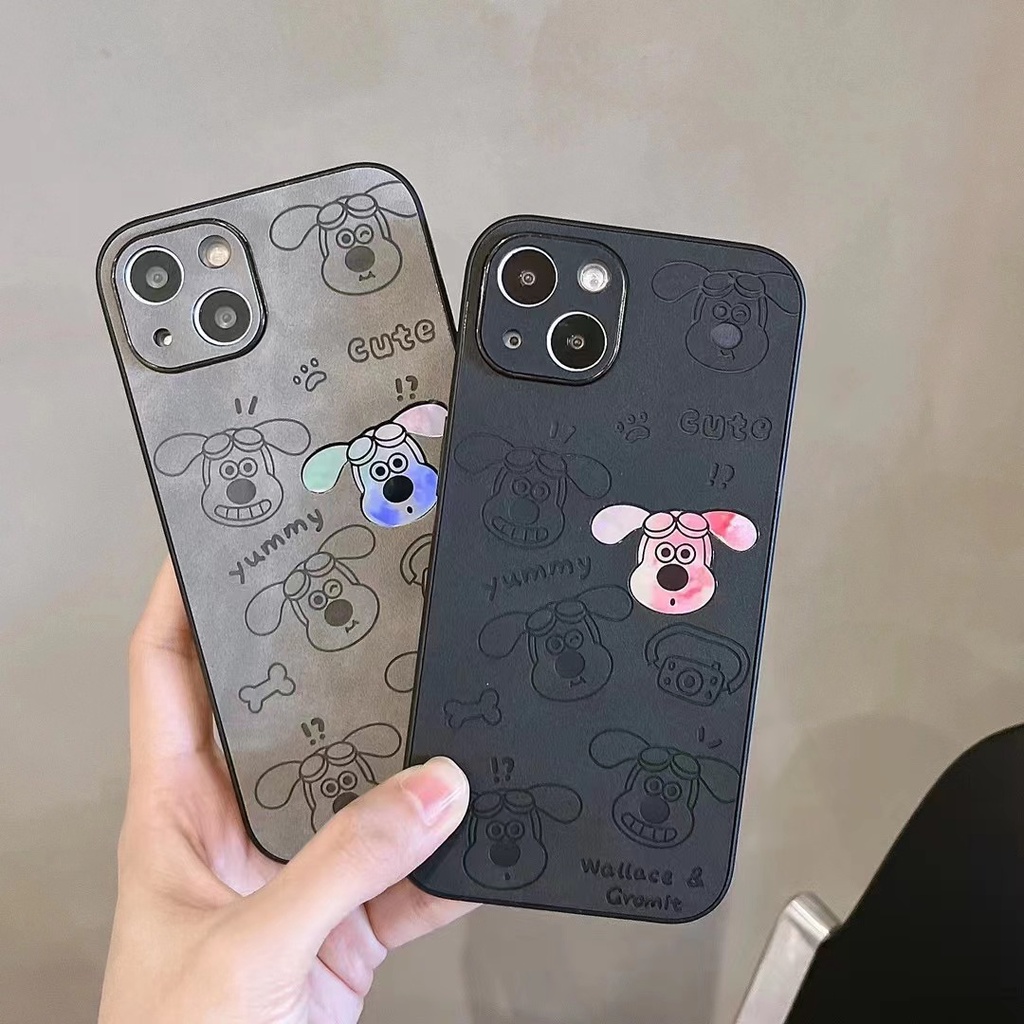 【Gradient Laser】So Cute Pochacco Soft Bumper Hard Case IPhone 11 12 13 14 Pro Max Camera Protect for Girl Women Man Men's Fashion Gift Black Gray Cartoon Phone Case