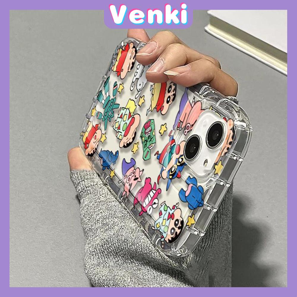 VENKI - Untuk iPhone 11 Case Bening Phone Case TPU Soft Airbag Shockproof Protection Camera Cute Small New Case Kompatibel dengan iPhone 14 13 Pro Max iPhone 12 Pro Max XR XS 7 8Plus