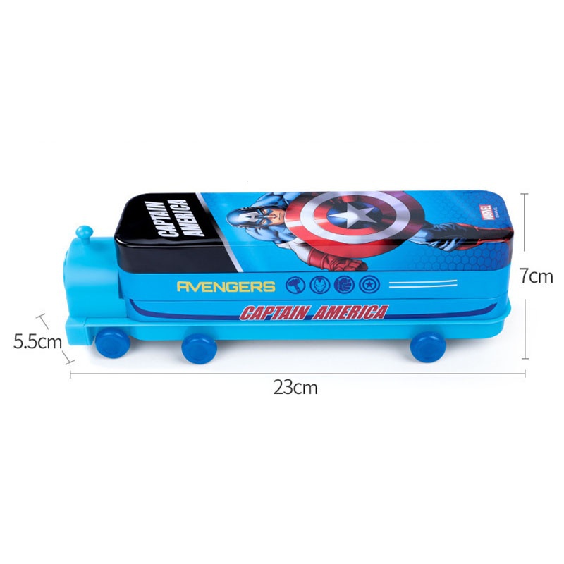 Kartun Multifungsi Cars Style Spiderman Double-layer Pensil Case Captain Amerika Kotak Pensil Elsa Kartun Anak Siswa Alat Tulis Kotak Pensil