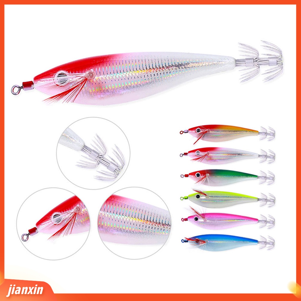 (In Stock) 10cm /10g Luminous Udang Umpan Jigging Simulasi 3D Fisheye Tajam Cumi Kait Mencegah Pelarian Universal Laut Memancing Buatan Keras Lure Umpan Pancing Tackle