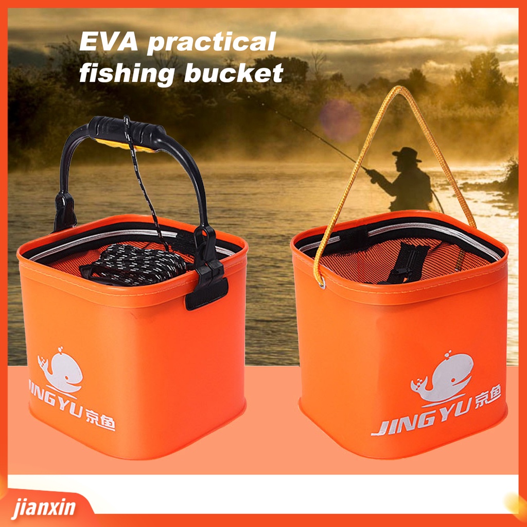 (In Stock) Ember Pancing Lipat Portable Collapsible Multifungsi Wadah Umpan Hidup Ikan Untuk Memancing