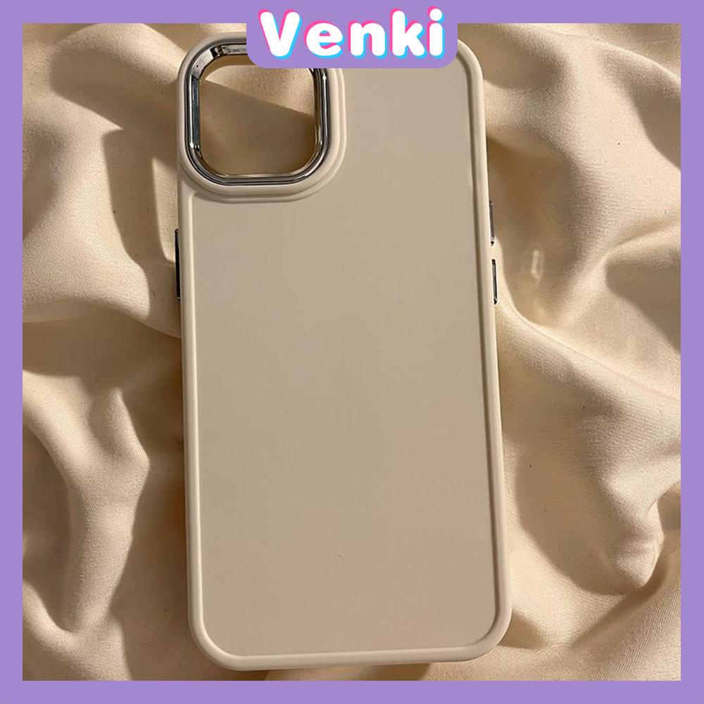 VENKI - Untuk iPhone 11 Casing Ponsel Lubang Halus TPU Kubus Rubik Plating Bingkai Lensa Casing Ponsel Anti Guncangan Casing Kamera Sederhana Kompatibel dengan iPhone 14 13 Pro max 12 Pro Max 11 7 8 Plus