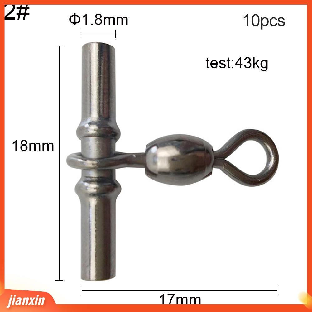 (In Stock) 10Pcs Crimp Pancing Putar Cross-line Crane Swivel Tackle Konektor Tembaga