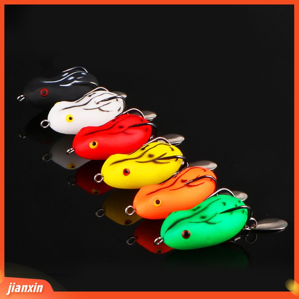(In Stock) 6Pcs /Set Umpan Pancing 7.2g 5cm Bentuk Kodok Bahan Karet Memancing Umpan Dengan Kait Plat Putar Untuk Bass