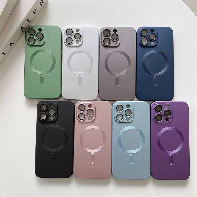 IPHONE Casing Pengisian Nirkabel Magnetik Untuk Magsafe Untuk iPhone14 13 Pro Max14 Plus Matte Silikon Soft Cover Untuk iPhone14 iPhone13 iPhone14Pro Phone Cases