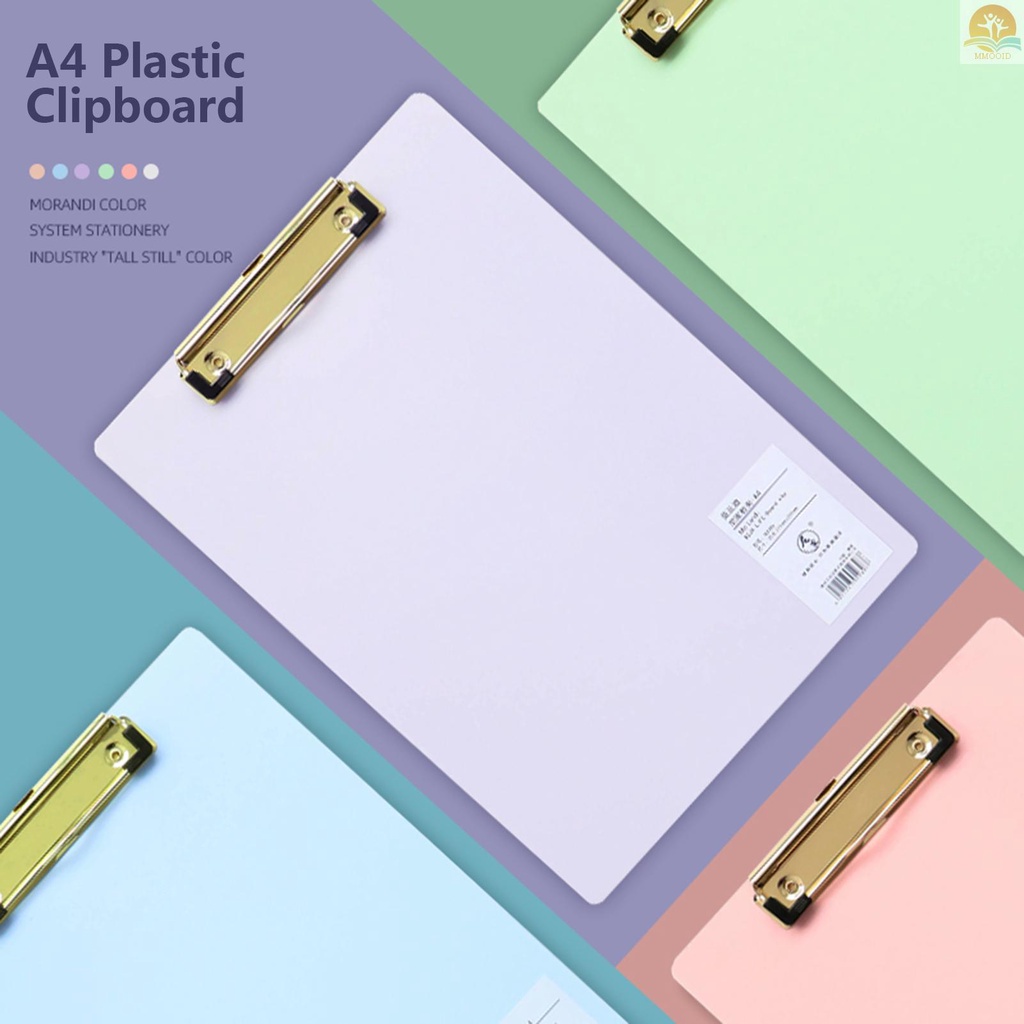 In Stock A4 Klip Board Bahan Plastik Hardboard Tulisan Pad Profil Klip Dengan Lubang Gantung Untuk Siswa Sekolah Kantor