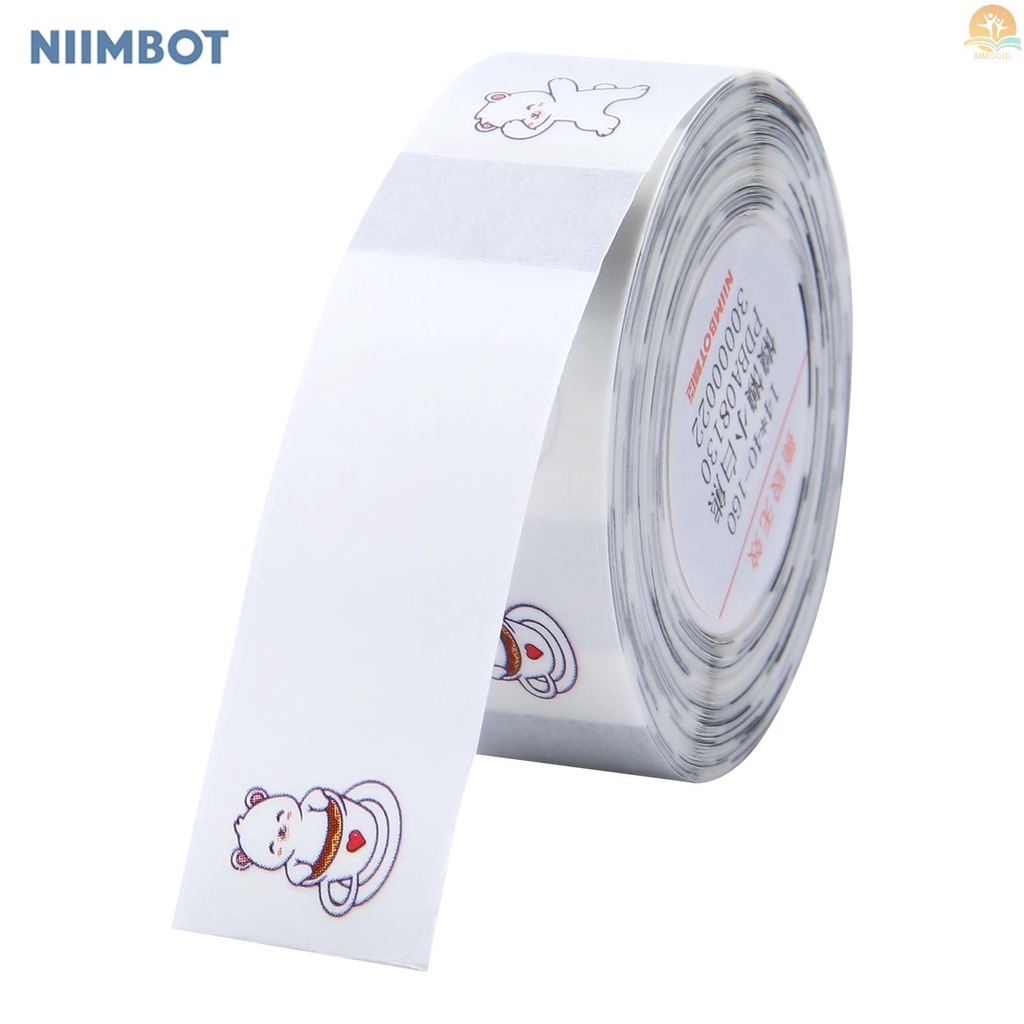 In Stock Niimbot Thermal Label Kertas Semitransparan Untuk D11/D110 /D101 Label Printer Barcode Harga Size Nama Label Kosong Tahan Air Tahan Sobek 14x40mm 160lembar/roll Untuk Rumah