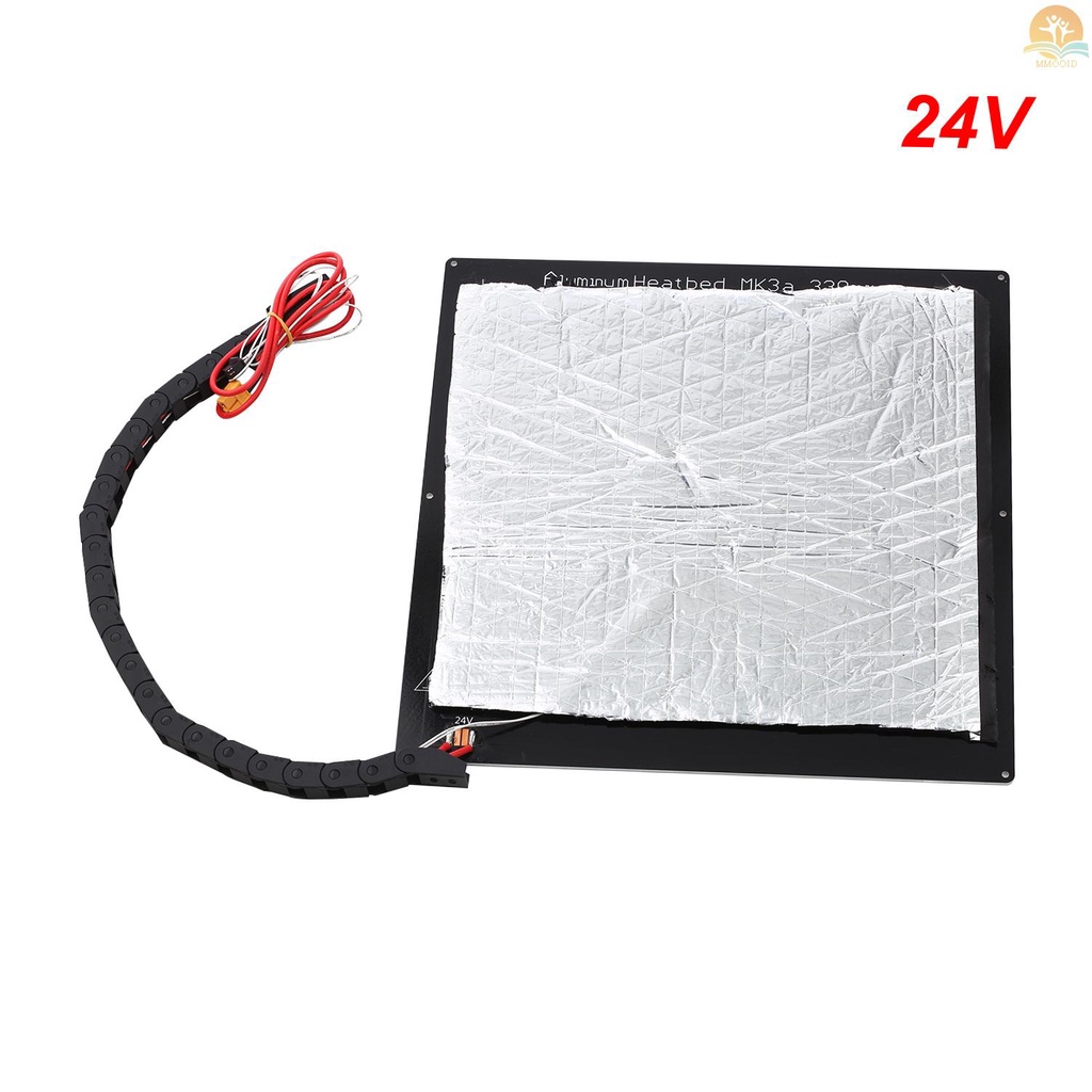 In Stock 24V 3D Printer Upgrade Hotbed MK3 Platform Pemanas Plat Aluminium 330*330*3mm Dengan Kawat Dan Kapas Terisolasi Kompatibel Dengan Printer X5SA/X5SAPRO