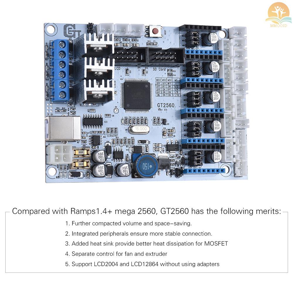 In Stock GT2560 3D Printer Controller Board Pengganti Mega 2560+Ultimaker/ Ramps 1.4 Kit Untuk Geeetech