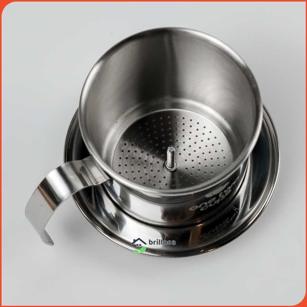 One Two Cups Filter Saring Kopi Vietnamese Coffee Pot Stainless - LC2
