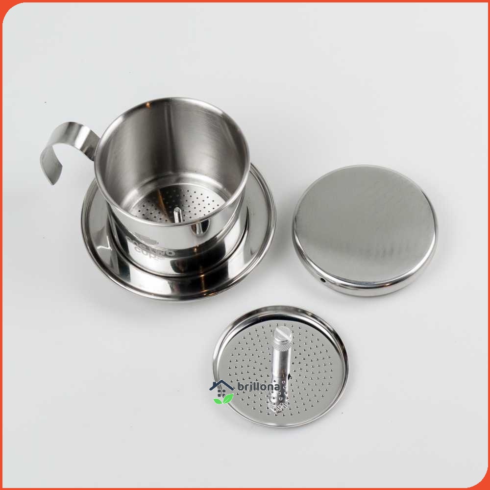 One Two Cups Filter Saring Kopi Vietnamese Coffee Pot Stainless - LC2