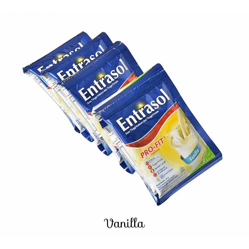 

susu entrasol vanilla renceng isi 10 sachet/ susu vanila KS