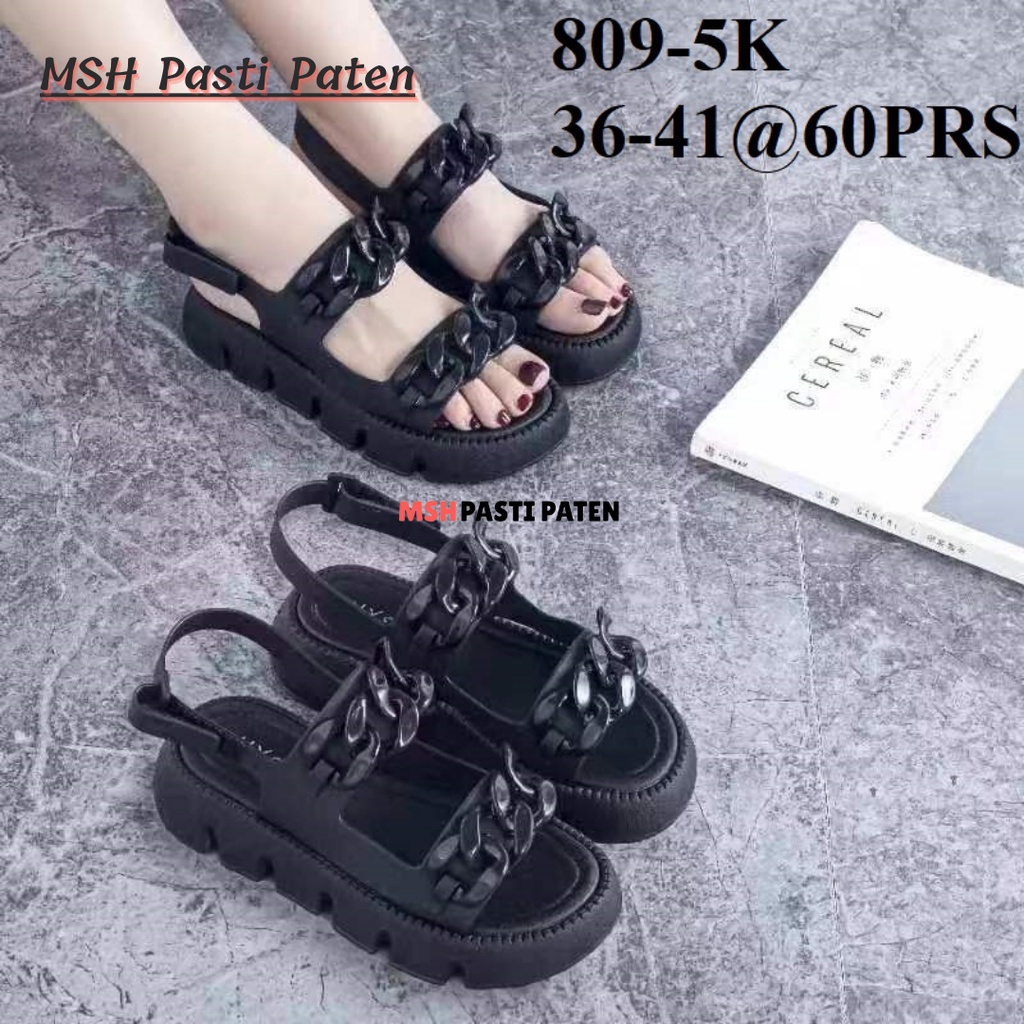 Sandal Gunung Karet Import Motif Rantai Wanita Anti Slip