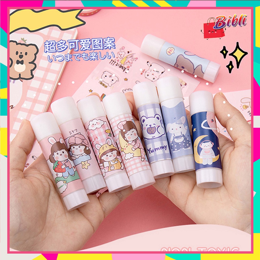 

Lem Perekat Kertas Glue Stick Lem Stik Batang Putar Sekolah Kantor Motif Korea Lucu 1021