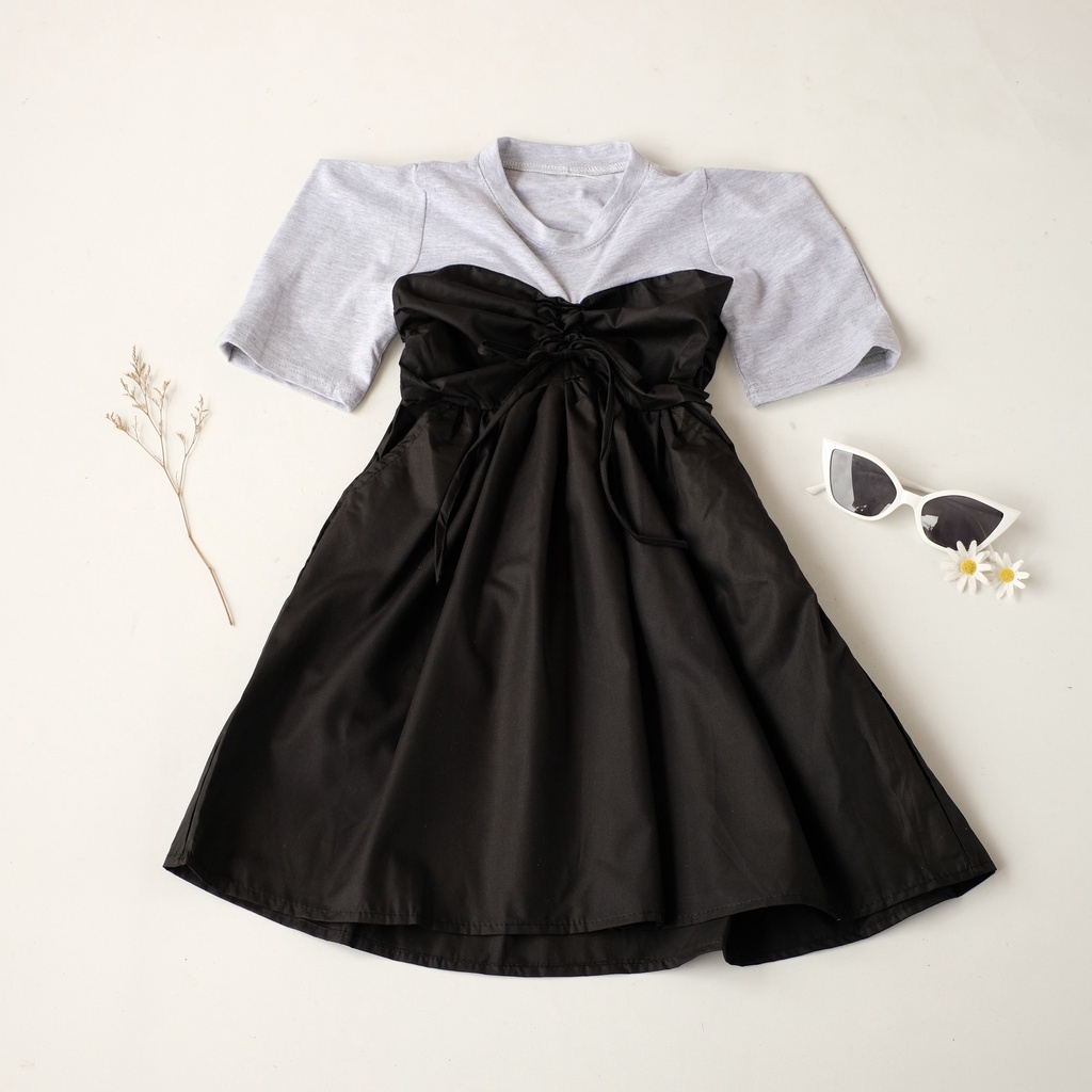 Starkid - Baju Pesta Anak Wanita Usia 1 2 3 4 5 Tahun Model Kekinian Set Drees Anak Cewek Legan Pend