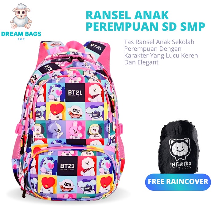 Tas Sekolah SD Anak Perempuan SD Remaja Dream Bags - Ransel BTS21
