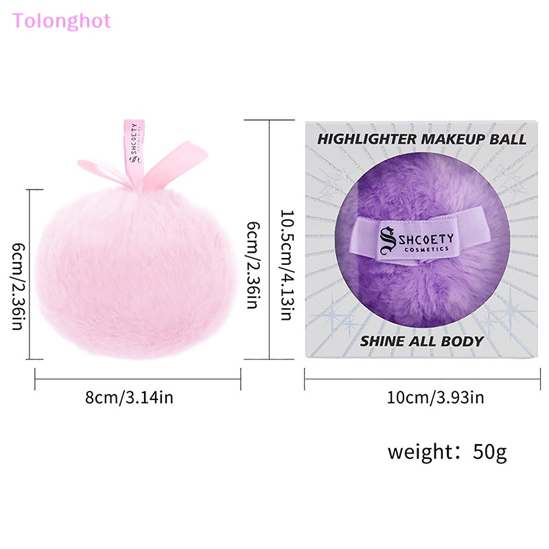 Tolonghot&gt; Sweet Shiny Peach Body Cosmetic Puff Ukuran Besar Lembut Wajah Rambut Kilau Tinggi Puff Bola Spons Puff Alat Makeup well