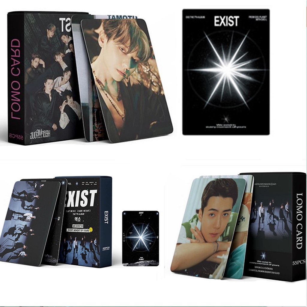 55pcs /box 2023 EXO Eksis Photocards Album Kartu Lomo Laser Solo Kpop Collection