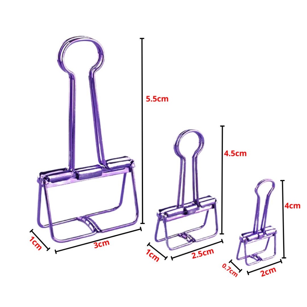 SMS Paper Clip Besi Warna-Warni Klip Penjepit Buku Bahan Metal Penjepit Kertas Binder Clips Large Medium Small Office Study Import