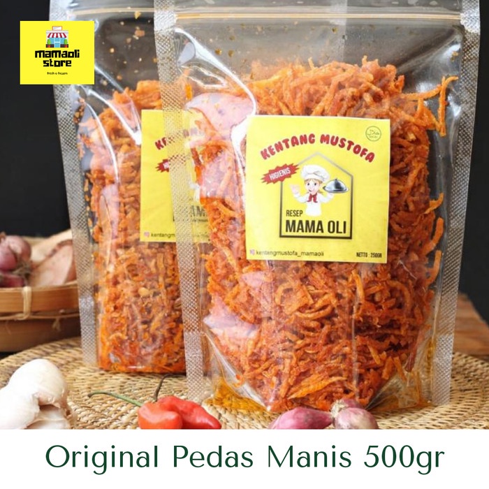 

✨Ready Stok✨ - Kentang Mustofa Kering Kentang Mamaoli Original Pedas Manis 500gr - 500gr