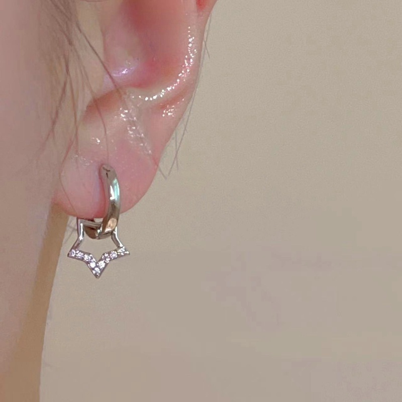 2023trendy Pentagram Anting S925 Perak Jarum Y2K Desain Sederhana Bintang Telinga Giwang Untuk Wanita Gadis Fashion Perhiasan Hadiah