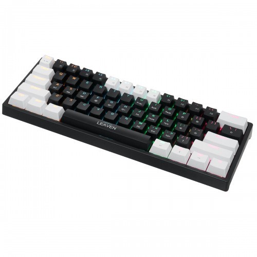 Keyboard Mechanical Gaming 60% K620 Hotswap/RGB Gaming Keyboard 61 Key - HITAM PUTIH, BLUE SWITCH