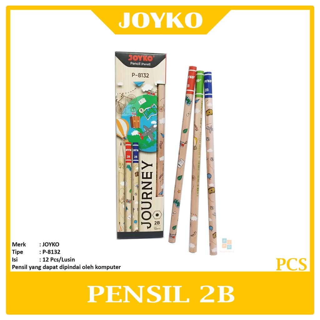 

JOYKO - Pensil Ujian Kayu Journey 2B P-8132 - Pcs