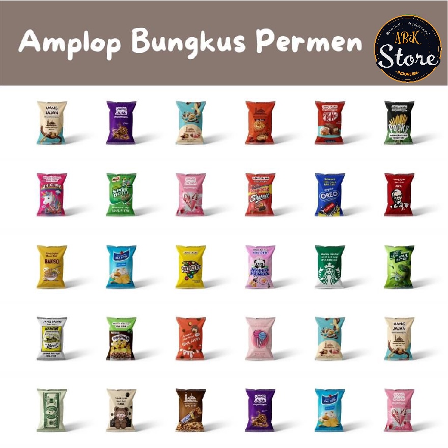 

(Ready Stock isi 7pcs) Amplop Lebaran Unik Bentuk Permen - Amplop Lebaran Viral 2023