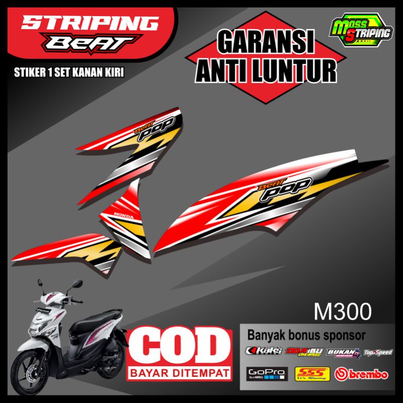 MASS Striping - Striping Sticker List Variasi Motor Motor Honda Beat POP Semi Fullbody 2015 2016 201