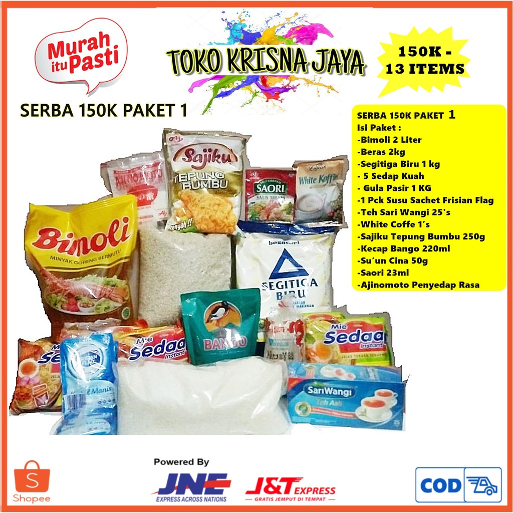 Murah PAKET SEMBAKO KOMPLIT LENGKAP SERBA 175 K