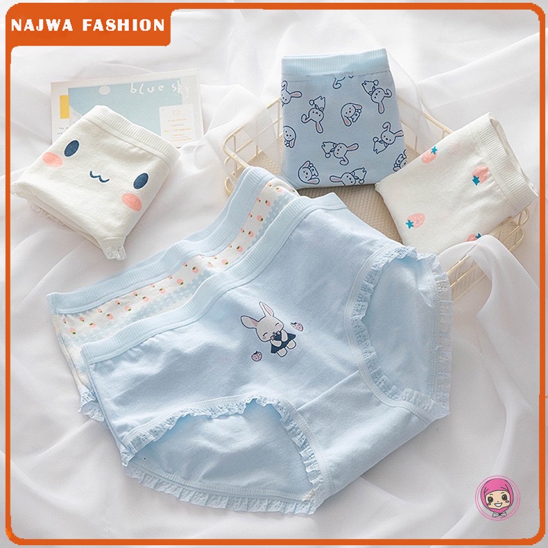 Cd Imut Fashion Jepang Dilanistore Celana Dalam Wanita Katun Cd Import Mid Waist S018