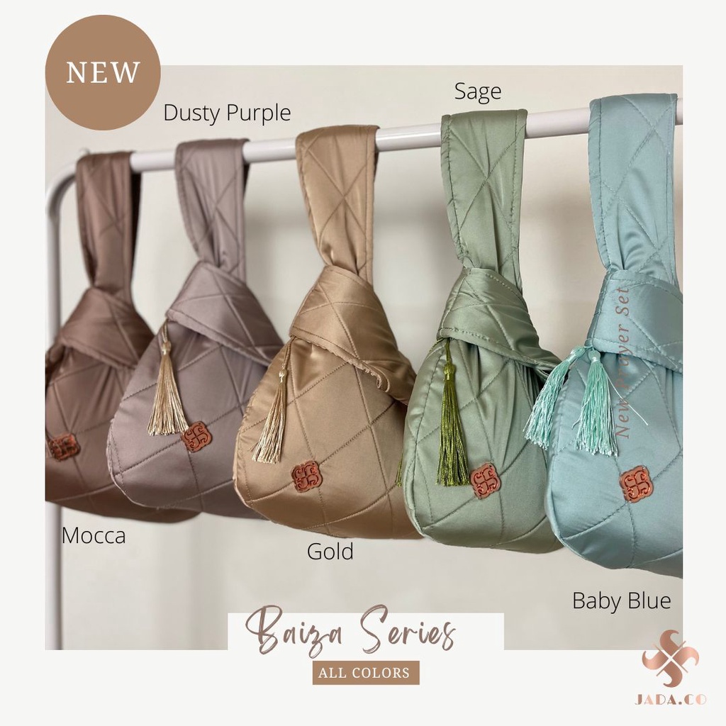 Baiza Mukena 2 in 1 Satin Silk Premium Polos Lasercut High Quality