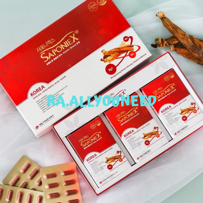 

Saponiex Red Ginseng Capsul Multi Vitamin Isi 500mg @ 180Capsul