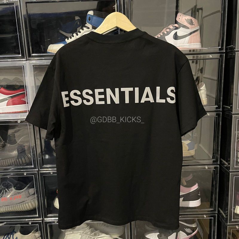 Tshirt Essentials Fear Of God FOG Hand Script Black Reflective BNIP Bvs