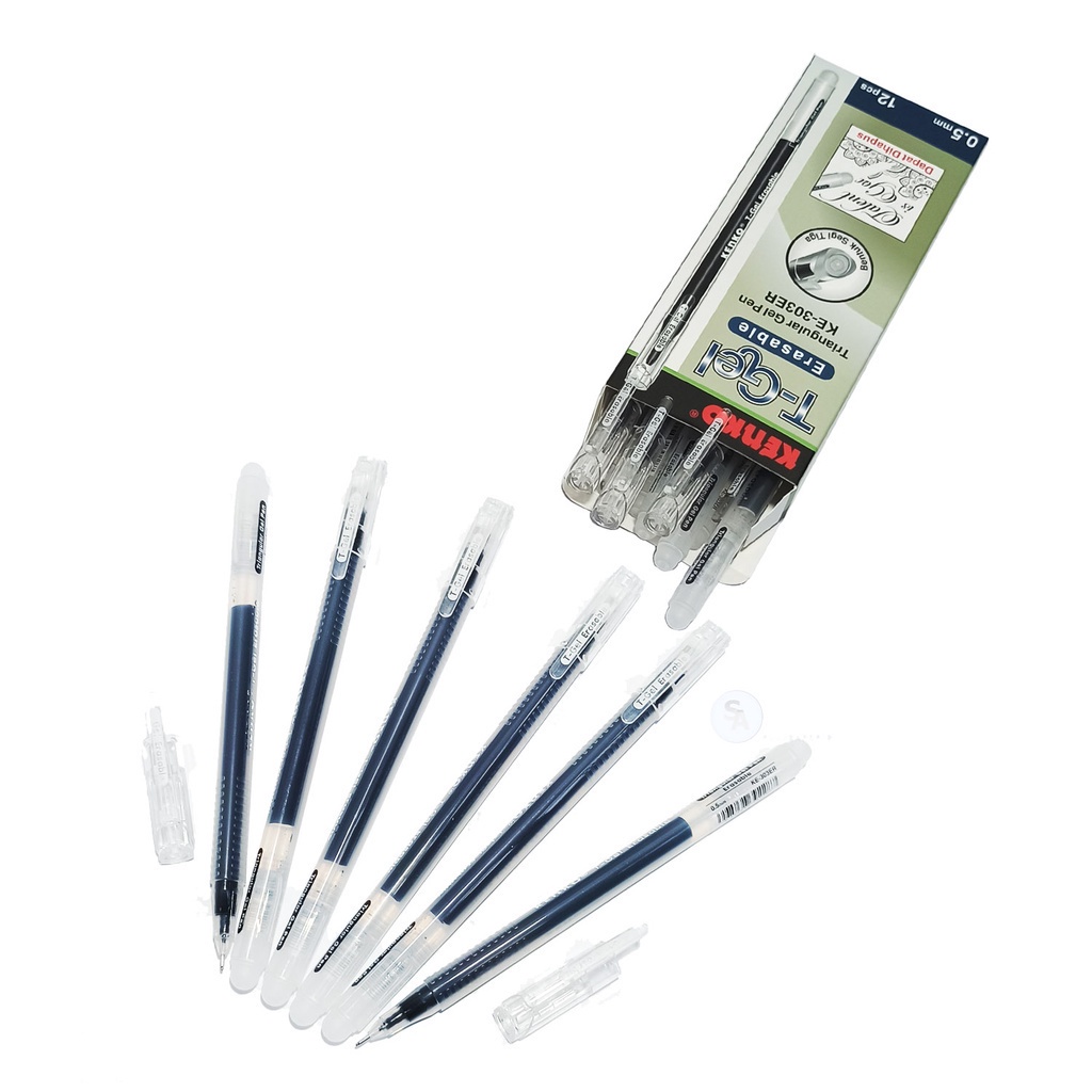 

KENKO - Gel Pen Erasable T-Gel KE-303ER Pulpen Bisa Dihapus Hitam - Lusin