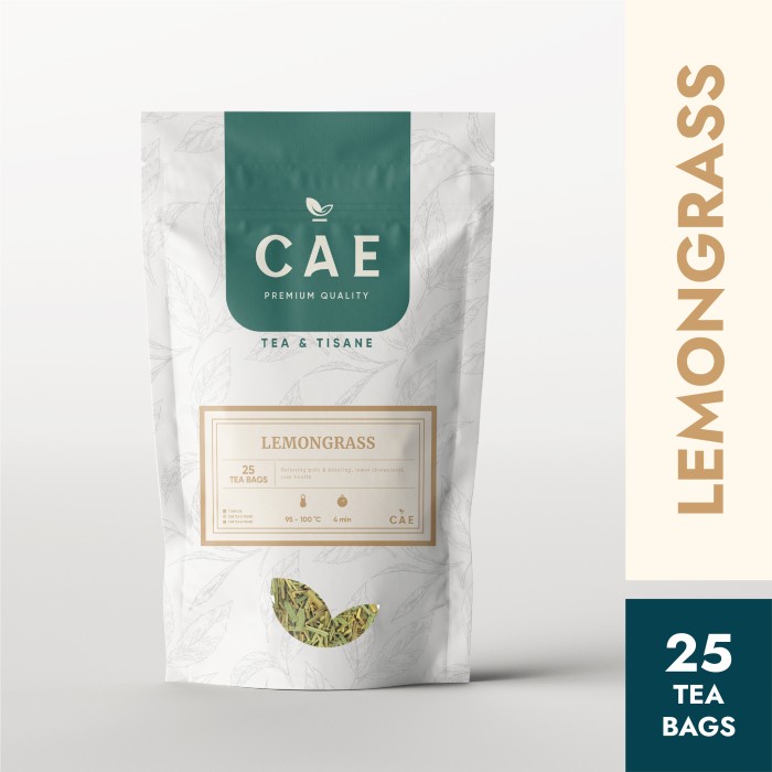 

LEMONGRASS 25 TEA BAGS Teh Serai Sere Seduh Pure Organic 100%