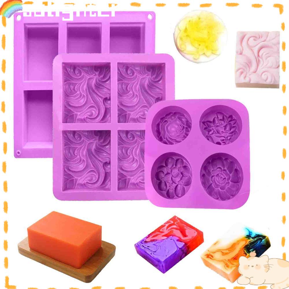 Solighter Silicone Soap Mold Making Supplies Perlengkapan Sabun Handmade 4per6 Cavity