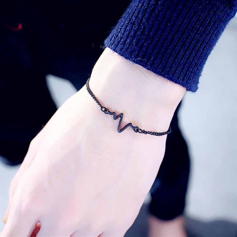 Gelang Pria Wanita Siswa Versi Korea Gelang Pasangan Gelang Pacar Gaya Harajuku Manis Ekg Gelang Pria Wanita Influencer