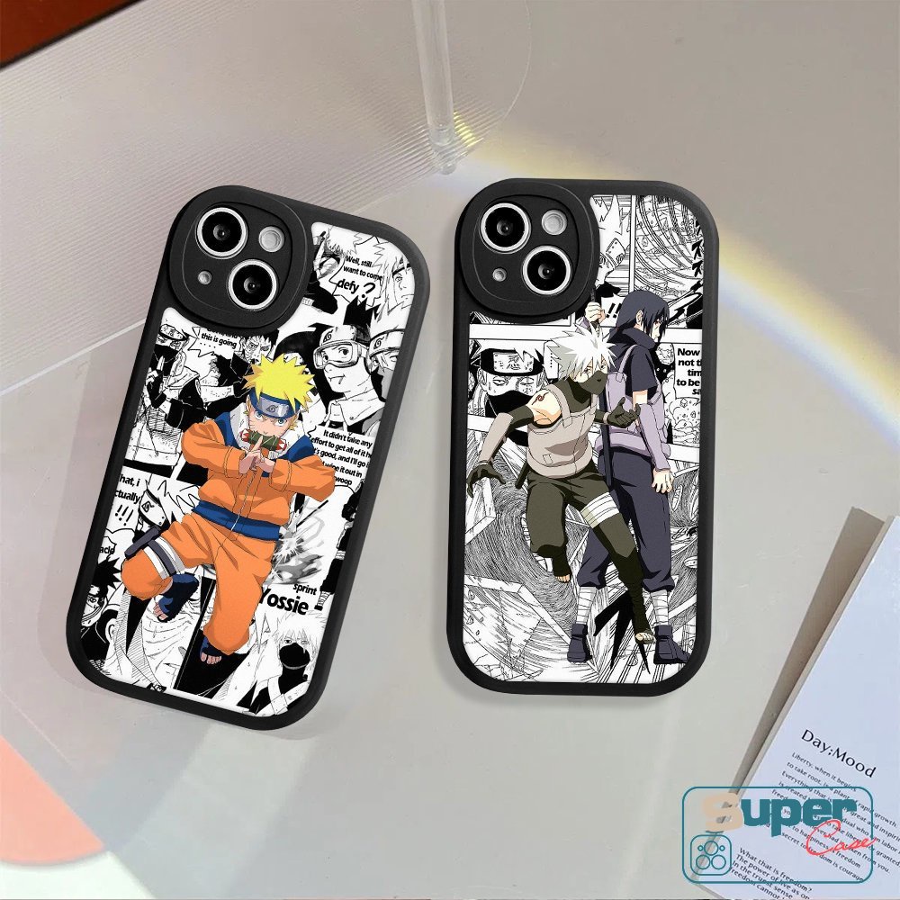 Kartun Lucu Sekitar Monster Kecil Pasangan Ponsel Case  Infinix Hot 10T 10s 11s 9 10 11 Play Hot 10 Lite Note 8 Smart 5 6 Trendi Hokage Uzumaki Naruto Uchiha Sasuke Lembut Tpu Cover