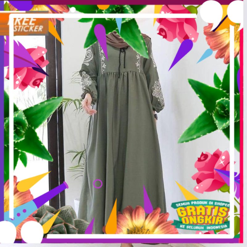 Gamis Kondangan Bordir / Gamis Hitam / Dress Busui / Pakaian Muslim Wanita Terbaru / Maxy Dress Keki