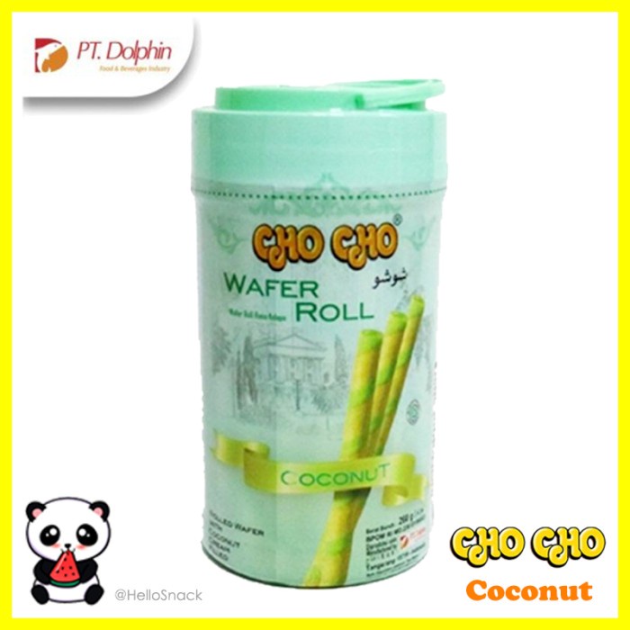 

CHO CHO Wafer Roll Stick 260gr all variant kue kaleng astor enak murah - Coconut