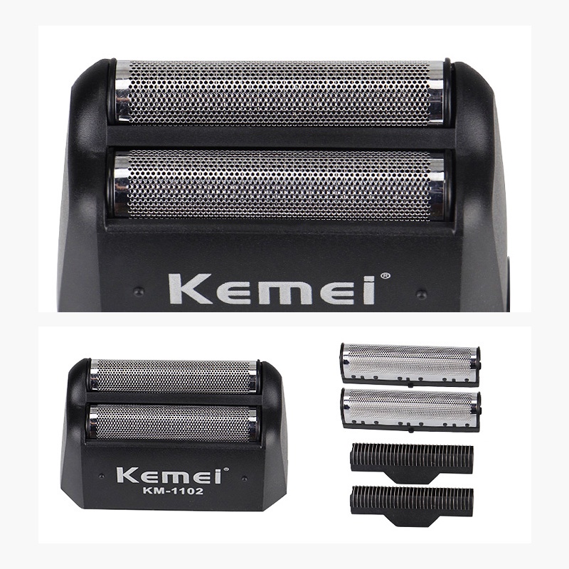 Kemei KM-1102 Elektrik Rechargeable Cordless Shaver Wireless Razor Double Blade