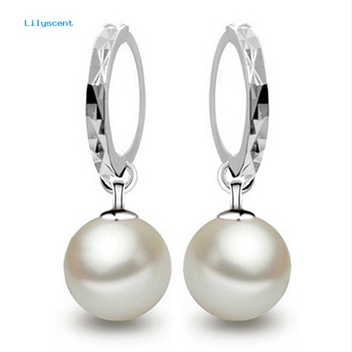 Lilyscent Wanita /'s Elegan Mutiara Imitasi Menjuntai Eardrop Ear Hoop Earrings Perhiasan Pesona