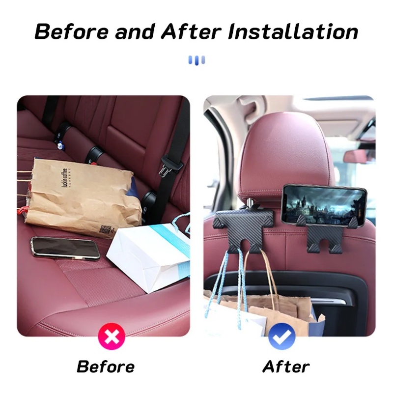 Portable Car Seat Mounted ABS Strong Load-bearing Hook/Rak Gantung Penyimpanan Ponsel Otomotif/Tas Serbaguna Kendaraan Atur Kait